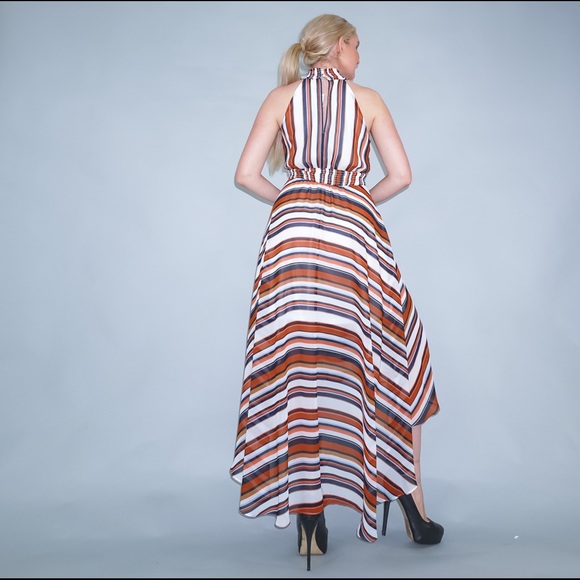 Stripe Boho High Low Dress - Picture 9 of 13